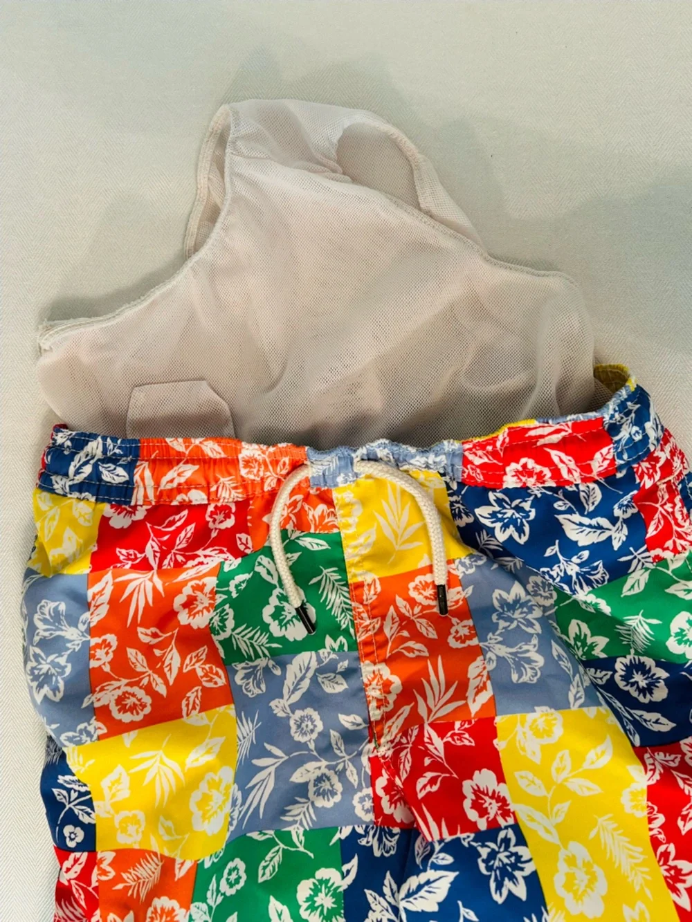 Polo Ralph Lauren Boys Traveler Patchwork Bandana Swim Trunks & Free Nautica Tee